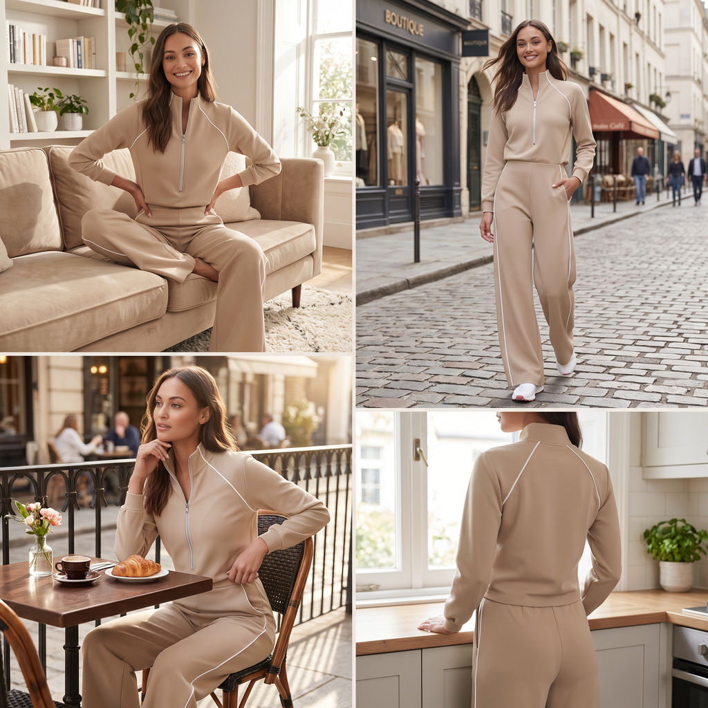 Long Sleeve Everyday Cozy Half-Zip Jumpsuit