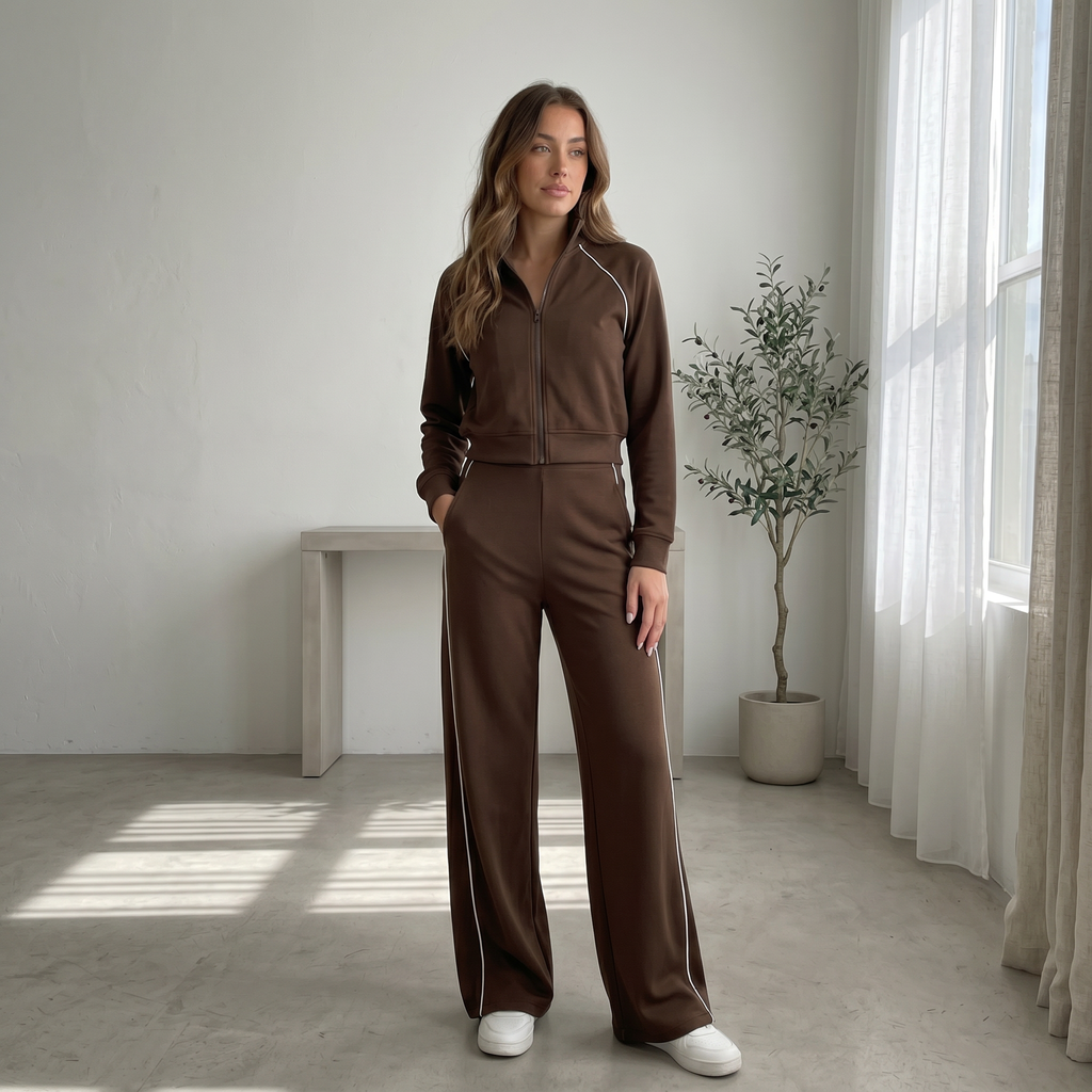 Long Sleeve Everyday Cozy Half-Zip Jumpsuit