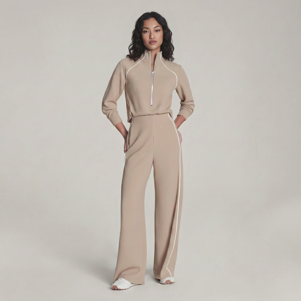 Long Sleeve Everyday Cozy Half-Zip Jumpsuit