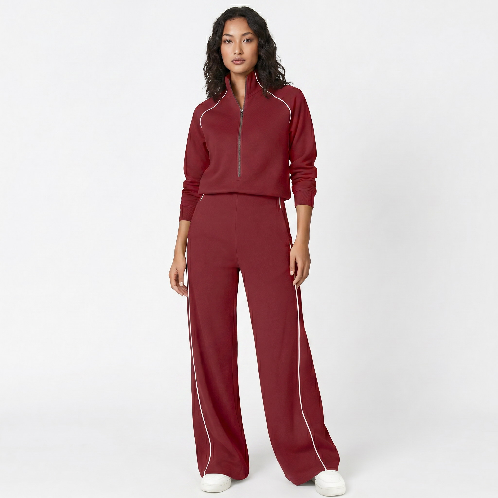 Long Sleeve Everyday Cozy Half-Zip Jumpsuit