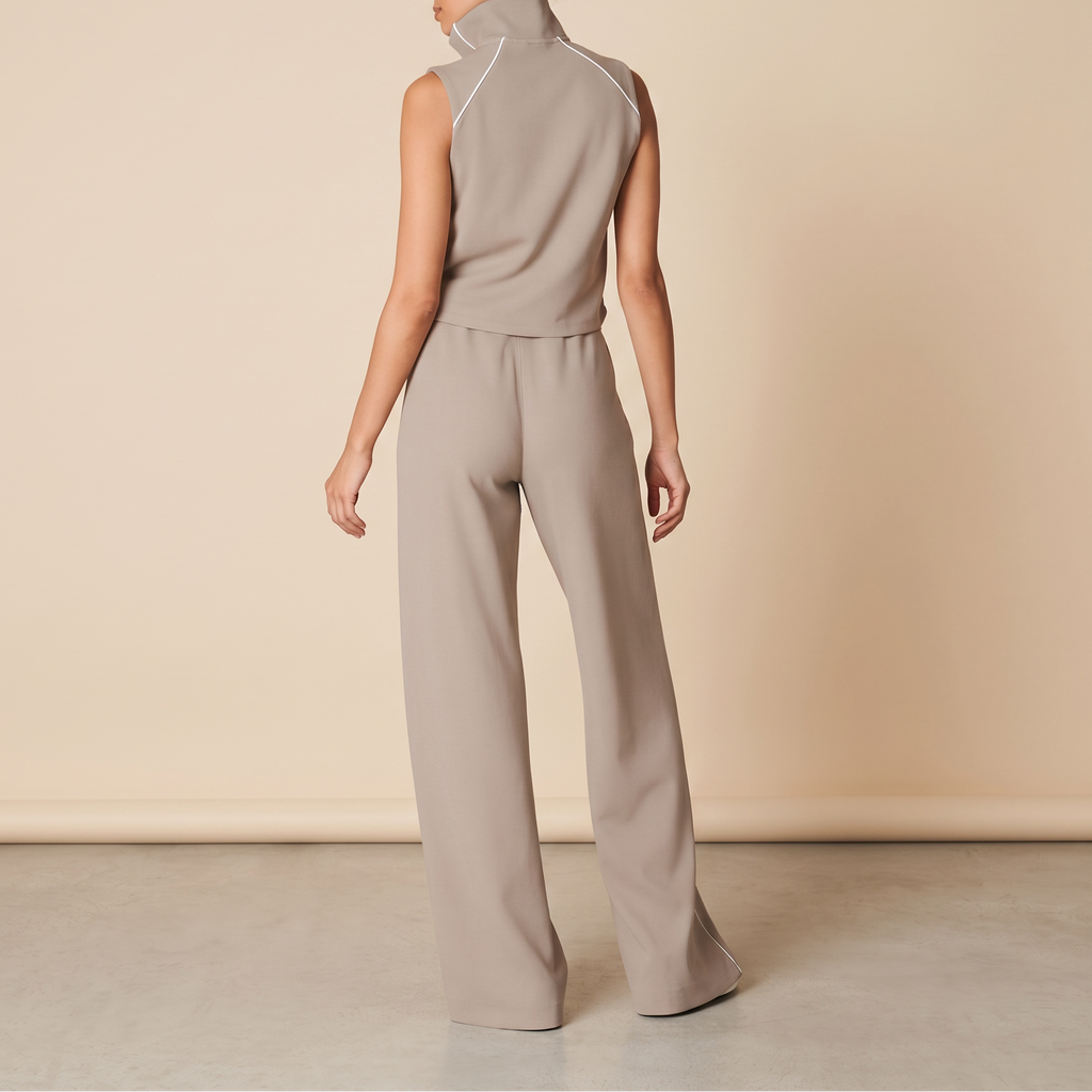 Short Sleeve Everyday Cozy Half-Zip Jumpsuit
