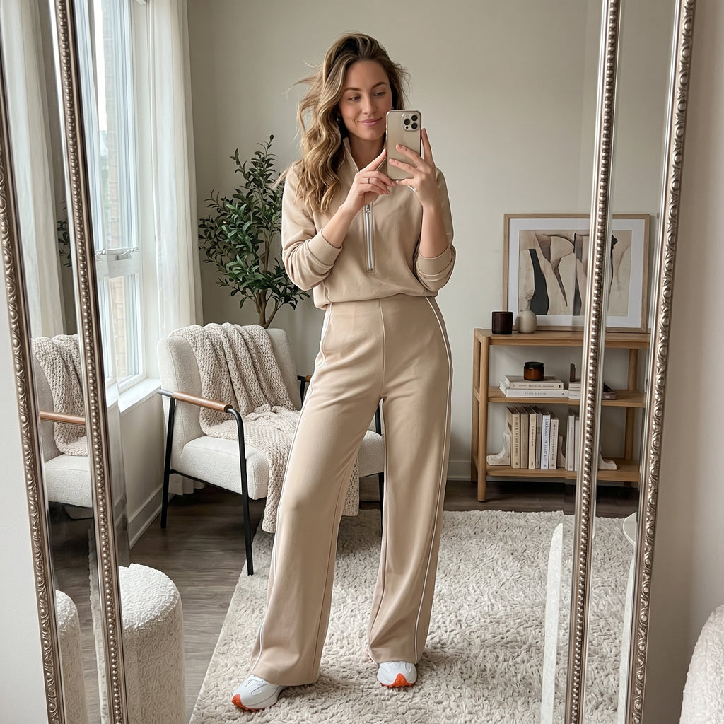 Long Sleeve Everyday Cozy Half-Zip Jumpsuit